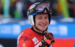 Switzerland's Marco Odermatt reacts after his victorious run in the alpine men's super-G at Copper Mountain, Colorado