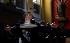 Sister Rita spoke to supporters at the castle
