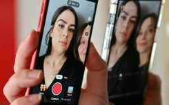 TikTok includes a "Bold Glamour" filter enabling users to change their faces, as illustrated here