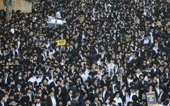 Ultra-Orthodox Jews protesting against conscription into Israel's armed forces