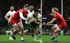 South Africa fly-half Sacha Feinberg-Mngomezulu (C) scored two tries and nine conversions for a personal tally of 28 points