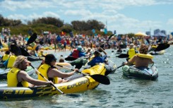 Climate activists try to blocking coal ship movements at Australia's Port of Newcastle