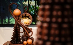 A chocolate creation by pastry chef Laurent Duchene at the Paris auction