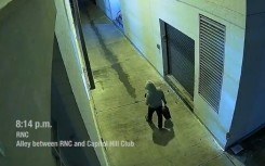 A screengrab from surveillance footage released by the FBI of the suspected pipe bomber