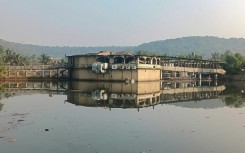 The fire ripped through the nightclub, seen here hours after the blaze, in the popular tourist resort region of Goa