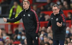 Manchester United interim manager Darren Fletcher (L)