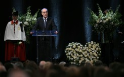 Swiss President Guy Parmelin addressed the memorial service in Martigny