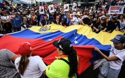 Hundreds of protesters rallied in Caracas