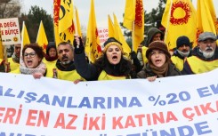 'We are facing growing poverty,' the demonstrators said, demanding a realistic pay rise to cope with soaring prices