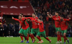 Morocco celebrate reaching Sunday's AFCON final