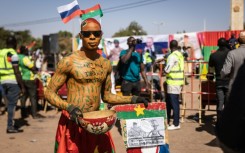 A rally in support of Traore in 2023