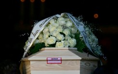 The coffin of Chiara Costanzo, 16, one of the Italian victims of the Crans-Montana fire
