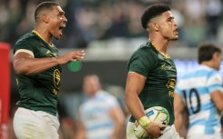 Sacha Feinberg-Mngomezulu (R) captained the Stormers against Leicester