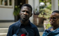 Uganda opposition leader and National Unity Platform (NUP) presidential candidate Robert Kyagulanyi Ssentamu, popularly known as Bobi Wine, speaks at a press conference at his house in Kampala on January 15, 2026, during Uganda's 2026 general elections