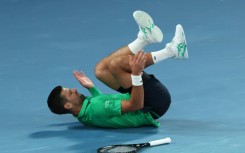 Novak Djokovic took a tumble during his Australian Open third round win over Botic van de Zandschulp
