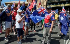 Anti-immigration protesters rallied on Australia Day