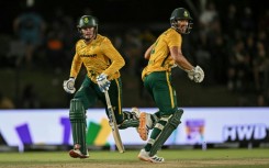 South Africa's Ryan Rickelton (L) and Aiden Markram led an overhaul of a competitive West Indies score in their first T20 international