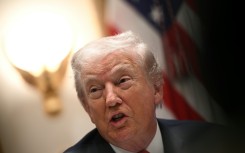 US President Donald Trump speaks during a cabinet meeting at the White House in Washington on January 29
