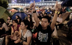 Pro-democracy demonstrators in Hong Kong, in 2014