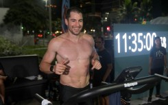 Pepe Fiamoncini ran 188 kilometres (116 miles) -- more than four marathons -- on a treadmill at an open-air gym on Rio de Janeiro's Ipanema beach