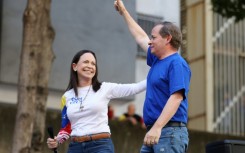 Juan Pablo Guanipa (R), who is close to Venezuelan opposition leader Maria Corina Machado, has been released from prison