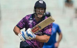 Scotland's George Munsey reacts after playing a shot