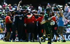 USA celebrate their super over shock victory against Pakistan in the 2024 T20 World Cup