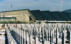 More than 11,400 people were killed during the siege of Sarajevo by Bosnian-Serb forces and makeshift cemeteries had to be set up at sports centres and other places