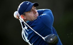 Northern Ireland's Rory McIlroy shares the clubhouse lead in the weather-disrupted PGA Tour Genesis Invitational at Riviera Country Club