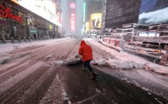 Snow was already falling in New York City