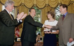 Summers (2-L), who ran the US Treasury under President Bill Clinton (L), was revealed in the Epstein files released by the US Department of Justice to have had extensive exchanges with the now deceased financier