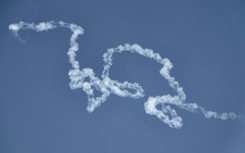 Residents of Gulf cities could watch missiles and air defence interceptors criss crossing their skies during the strikes, as here in Abu Dhabi