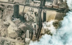 A high-rise apartment building in Bahrain's capital Manama was hit on March 2