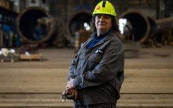 Halina Krauze, 65, has been operating cranes at Gdansk shipyard for 30 years