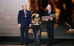 FIFA president Gianni Infantino (L) created a FIFA peace prize and awarded it to US President Donald Trump