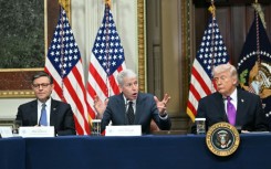 US Energy Secretary Chris Wright (C) has vehemently defended President Donald Trump's (R) policies in the wake of the Iran war