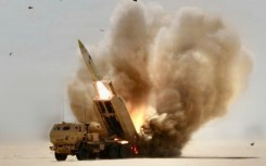 US Army handout photos showed HIMARS multiple rocket launchers firing from te desert during strikes on Iran
