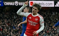 Arsenal's Max Dowman celebrates scoring against Everton