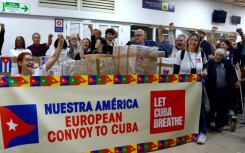 A group of people transporting humanitarian aid from Europe arrived in Havana with five tons of medical supplies and other essential items.