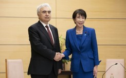 Japan's Prime Minister Sanae Takaichi and Executive Director of the International Energy Agency (IEA) Fatih Birol