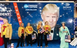 Attendees wear shirts spelling out “TRUMP” during the Conservative Political Action Conference at the Gaylord Texan Resort & Convention Center, in Grapevine, Texas