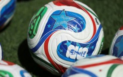 A ball with the FIFA World Cup 2026 logo looks ahead to this summer's global football championship, for which the fourth phase of ticket sales has started