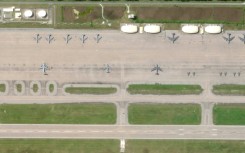 This handout satellite photo from Planet Labs PBC and dated June 16, 2025, shows an overview of the Diego Garcia military base on the Chagos Archipelago