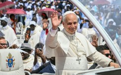 Pope Leo XIV greeted with songs and cheers in Angola's remote, diamond-rich northeast Saurimo