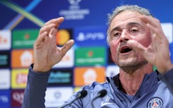 Paris Saint-Germain coach Luis Enrique speaking to media on Monday ahead of his team's Champions League semi-final against Bayern Munich