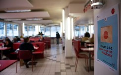 Diners have lunch at a university restaurant in France, where students get one-euro meals