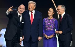 Fifa President Gianni Infantino, US President Donald Trump, Mexico's President Claudia Sheinbaum and Canada's Prime Minister Mark Carney at the draw for the 2026 World Cup