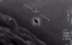 This video grab image obtained April 28, 2020 courtesy of the US Department of Defense shows part of an unclassified video taken by Navy pilots that have circulated for years showing interactions with "unidentified anomalous phenomena"
