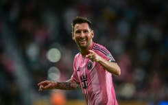 Inter Miami's Argentine forward Lionel Messi celebrates a goal