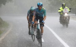 An early breakaway in the rain at the Giro on Wednesday